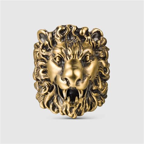 gucci mens lion necklace|female gucci lion ring.